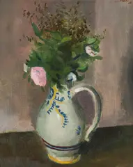 Flowers in a clay jug by Ernst Paar, 1936, oil on canvas, offered Jul 2021