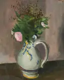 Ernst Paar, Flowers in a clay jug, 1936, oil on canvas