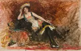 Josef Engelhart, Lady seated on a bearskin