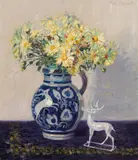 Fritz Osswald, Der blaue Krug, oil on canvas