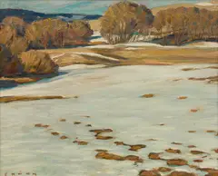 Franz Köck, Winter landscape, oil on canvas
