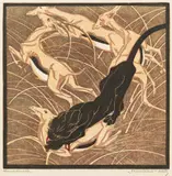 Norbertine Bresslern-Roth, Raid (black panther and gazelles)