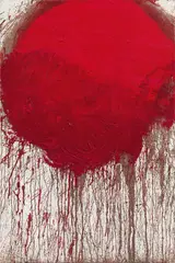Hermann Nitsch, Schüttbild, 2012, acrylic, blood on canvas; unframed