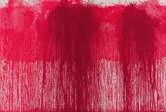 Hermann Nitsch, Schüttbild, 2005, mixed media on canvas; unframed