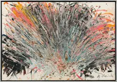 Arnulf Rainer, Vain bird, 1981/82, oil on cardboard; framed