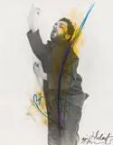 Im Schlaf" (from the series Body Painting) by Arnulf Rainer, 1968, mixed media on photograph, on paper; framed, sold Jul 2021