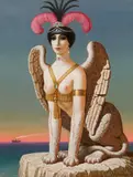 Ludwig Schwarzer, Sphinx II, 1978, oil on canvas; framed