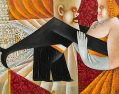 Wolfgang Herzig, Tango, 1967, oil on hardboard; framed