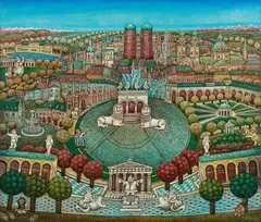 Gottfried Kumpf, Munich, 1971, oil on hardboard; framed