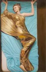 Michael Fuchs, Dame in gold I, 2010, oil on canvas; framed
