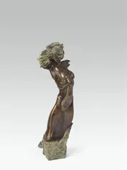 Jos Pirkner, Female nude, bronze, partly green patinated