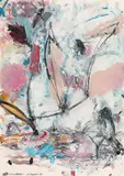 Spechtrast by Christian Ludwig Attersee, 1985, mixed media on paper; framed, sold Jul 2021