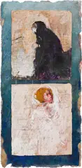 Anton Christian, Zwischenfall: Ich schreibe dir noch immer, ... (from the series: 28 Fragen - Bilder für Erich Fried), 1991, mixed media on paper; framed
