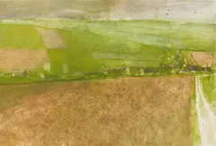 Gottfried Salzmann, Dirt road, watercolour on paper; framed
