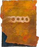 Anton Christian, Sieben Milliarden, 1992, collage, oil on paper; framed