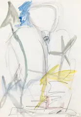 Untitled by Siegfried Anzinger, 1984, mixed media on paper; framed, offered Jul 2021