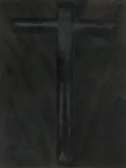 Walter Navratil, Crucifixion, oil on canvas; framed
