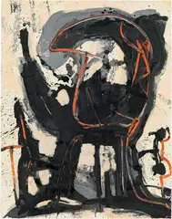 Walter Eckert, Untitled, mixed media on paper; unframed