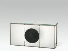 Franz Graf, Untitled, metal, glass, graphite on translucent paper