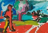 Alois Mosbacher, Untitled, 1982, mixed media on paper; framed