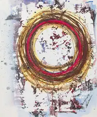Drago J. Prelog, Oktoberzeichen, 2008, oil on canvas; framed
