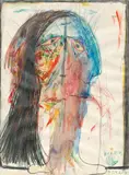 Franz Ringel, Berber, mixed media on paper; framed