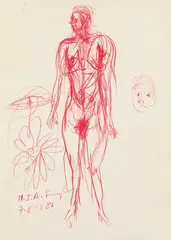 Untitled by Franz Ringel, 1980, mixed media on paper; unframed, sold Jul 2021