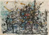 Untitled by Hans Staudacher, 1958, mixed media on paper; framed, sold Jul 2021