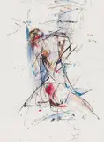 Untitled by Hans Staudacher, 1987, mixed media on paper; framed, sold Jul 2021