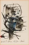 Untitled (Paris) by Hans Staudacher, 1959, mixed media on paper; framed, sold Jul 2021
