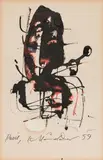 Untitled (Paris) by Hans Staudacher, 1959, mixed media on paper; framed, sold Jul 2021