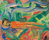 Hubert Schmalix, Untitled, 1982, mixed media on paper; framed