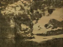 Eva Schlegel, Untitled (Panorama picture), 1998, oil, varnish on chalk ground; unframed