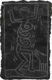 Keith Haring, Subway Drawing, chalk on paper; framed