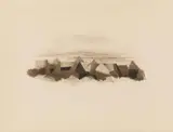 Karl Korab, Village landscape, 1982, etching; framed
