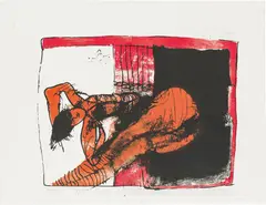 Untitled by Giselbert Hoke, 1971, lithograph; unframed, sold Jul 2021