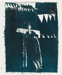 Untitled by Giselbert Hoke, 1981, lithograph; unframed, offered Jul 2021