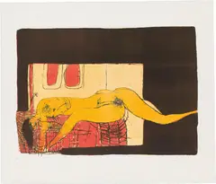 Untitled by Giselbert Hoke, 1971, lithograph; unframed, sold Jul 2021