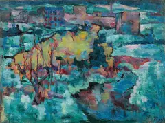 Joseph Floch, Vienna in winter, 1921, oil on canvas