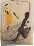 Jane Avril by Henri de Toulouse-Lautrec, c. 1893, watercolour, tempera, India ink, photography on cardboard, sold May 2021