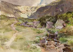Edward Harrison Compton, Near Berchtesgaden, 1935, watercolour, pencil on paper