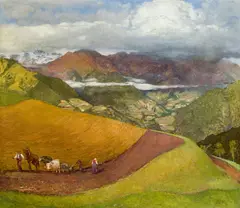 Albert Janesch, Landscape in Tyrol, 1913, oil on panel