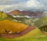Albert Janesch, Landscape in Tyrol, 1913, oil on panel