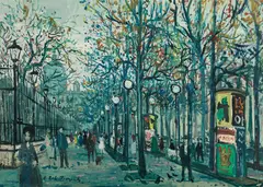 Hans Robert Pippal, Burgring in Vienna, 1958, oil on hardboard
