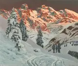 Alois Arnegger, Landscape with Silvretta Alps in winter