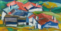 Herbert Danler, Mountain farmstead in the Vinschgau, 2004, acrylic on canvas
