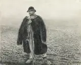 Karl Mediz, Shepherd, 1892, pencil on paper