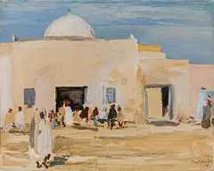 Alfred Knispel, Mixed lot: Two oriental street scenes, 1929, oil on canvas