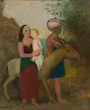 Georg Merkel, The flight into Egypt, oil on panel