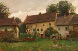 Karl Truppe, Farmhouse in Carinthia, 1934, oil on cardboard
